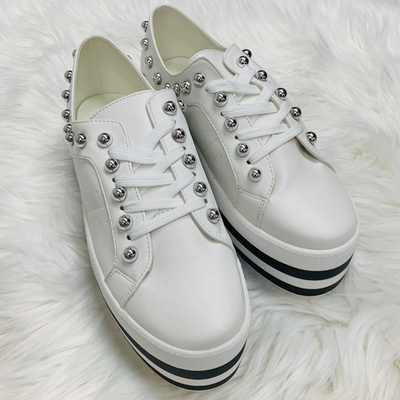 White striped platform sneaker - Picture 5 of 6